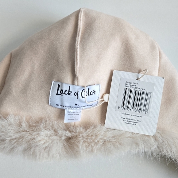 New Lack Of Color Snuggle Faux Fur Fabric Almond Hood Trapper Hat NWT main image 8